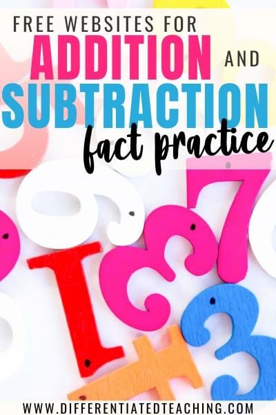 Free Addition and Subtraction Math Fact Games for Practice