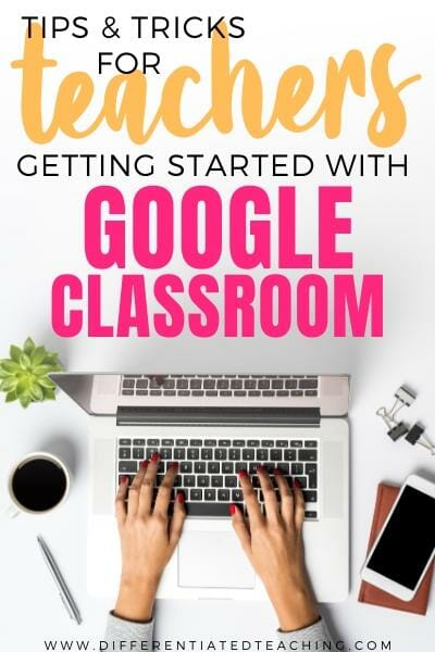 Teacher working in Google Classroom